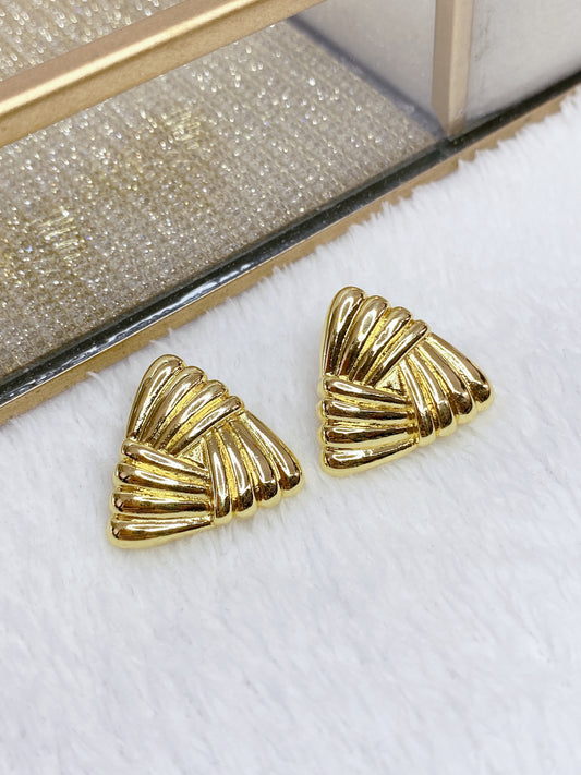 Aretes Chapa de Oro COA1616-1