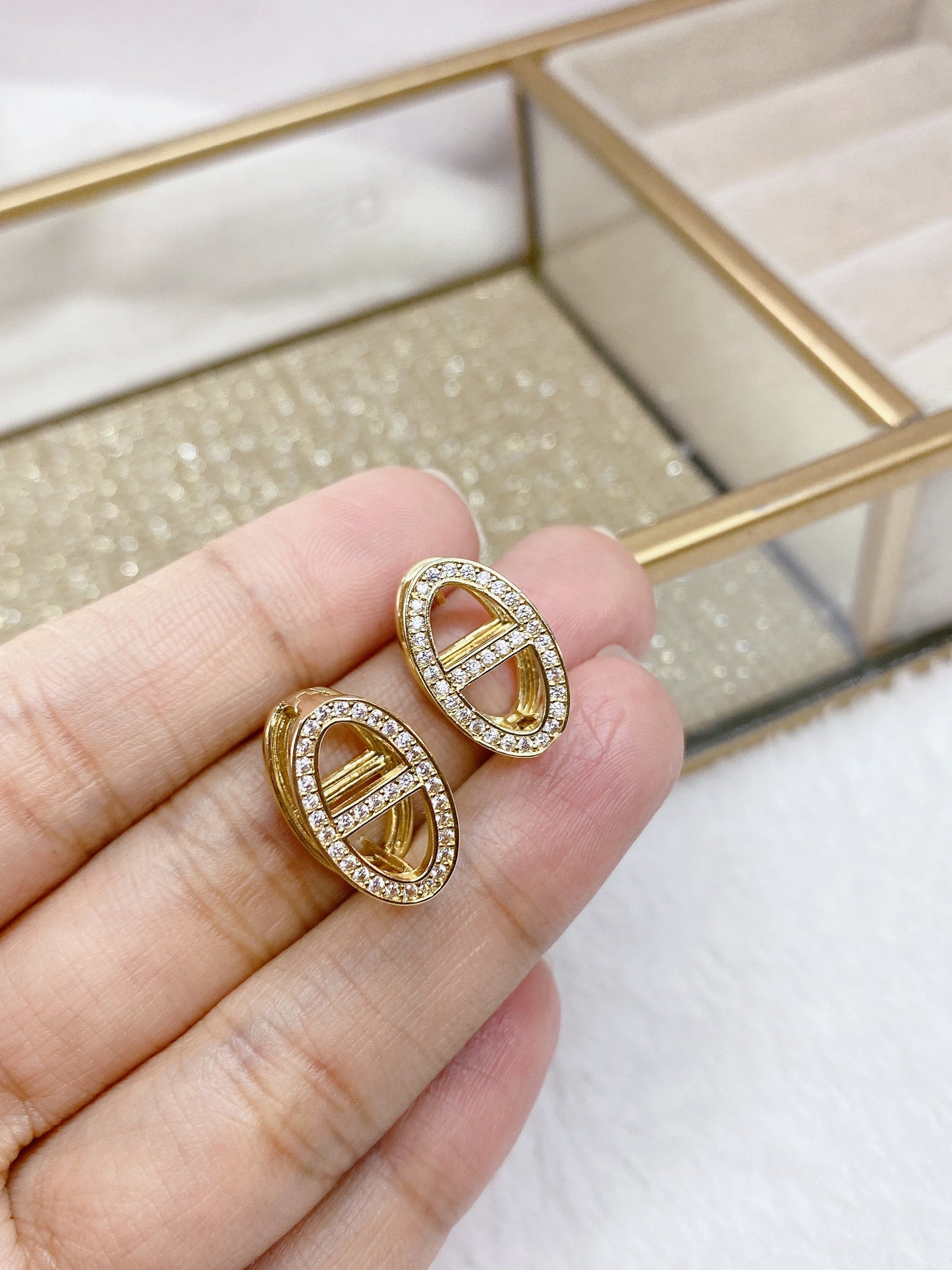 Aretes Chapa de Oro COA1606-1